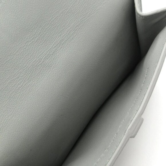 Auth DIOR/ChristianDior Saddle Gray Leather Coin Case - Picture 4 of 15